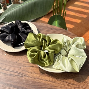Satin Satin Feel Hair Scrunchie Solid Color French Style Elastic Hair Ties Sweet Hair Bands Accessories For Women