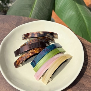 Handmade French Acetate Hair Clip Marble Texture Colorful Tortoise Shell Spring Clip For Women Sweet Elegant Hair Accessories
