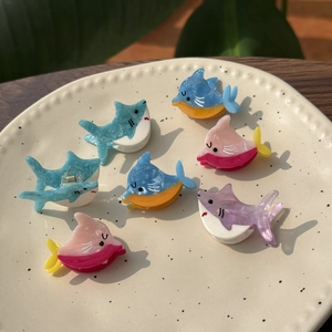 Mini Pinces À Cheveux Mignonnes En Acétate Baleine Dauphin Sucré Frais Animal Marin Texture Marbre Pinces À Frange Pour Femmes Filles Accessoires Cheveux Dopamine