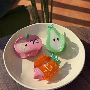 Fruit Shaped Acetate Hair Claw Clips Cute Apple Pear Carrot Design Handmade Sweet Hair Accessories For Women Girls