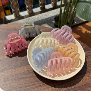 Elegant Glitter Resin Hair Claw Clips Shiny Pearlescent Plastic Pumpkin Shark Hair Clamps For Thick Hair Styling For Women