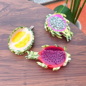 Pinces à Cheveux Créatives en Acétate Forme de Fruit Douce Pitaya et Durian Barrette pour Femmes Accessoires Cheveux Quotidien