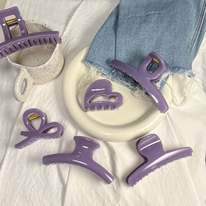 Pince à Cheveux en Plastique Violette Style Français Grandes Pinces à Cheveux en Résine pour Femmes Accessoires de Coiffage