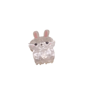 Pince à cheveux lapin mignon en acrylique nacré marbré pour femmes et filles