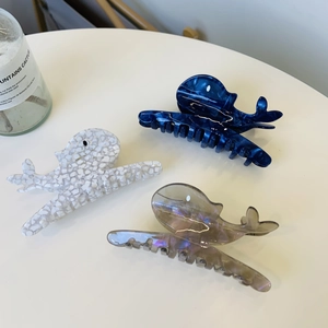 Acetate Ocean Whale Hair Claw Clip Sweet Animal Shape Large Shark Clip For Women Girls Summer Hair Accessories