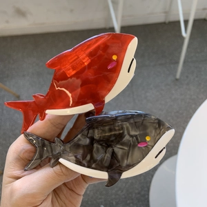 Neue Kreative Wal Tier Acetat Haarkralle Clip Süße Hai Form Marmor Muster Haarnadel Süße Haarschmuck Für Damen Mädchen