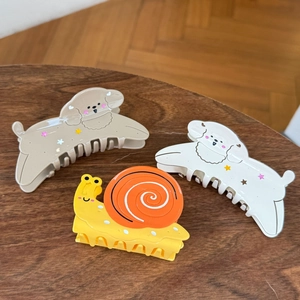 Niedliche Cartoon Tier Haarkralle Acryl Stern Hund Schnecke Haarspange Für Damen Mädchen Süße Haarstyling Accessoires