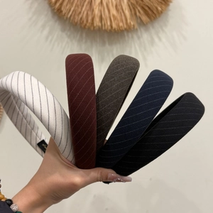 Ins Style Striped Wide Padded Headband High Top Skull Fabric Hair Hoop Dashed Line Hair Band For Women Daily Hair Accessories