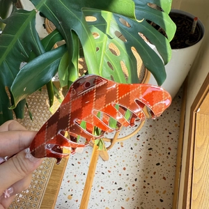 Red plaid cloud shape hair claw clip with semi-circle design for thick hair styling