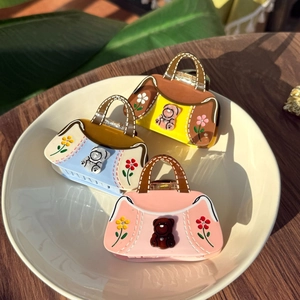 Handbag Shaped Acetate Hair Claw For Women Cute Bear Floral Pattern Hair Clip Large Hair Catch Barrette Accessories