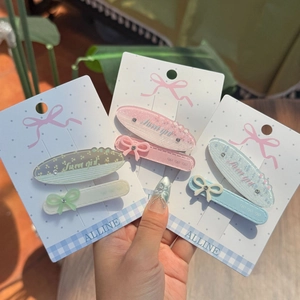 Ensemble de Pinces à Cheveux Nœud Papillon et Strass Acrylique Pince Bec de Canard pour Filles Femmes Accessoires Cheveux