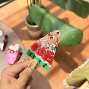 Wassermelone Eiscreme Haarklammer aus Acetat mit Pailletten für Mädchen im Sommer