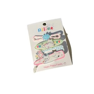 Set di 4 graziose mollette in acrilico con gatto e stella in rosa e blu per bambine
