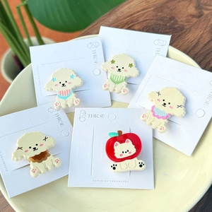 Süß Cartoon Hund Apfel Schal Haarspangen Für Damen Niedlich Koreanischen Stil Acetat Seitenclips Täglich Haarschmuck Mode Accessoires
