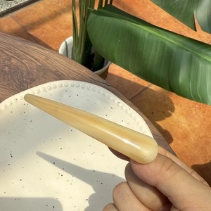 Elegant cream amber acetate hair clip with gold France Handmade lettering in natural light