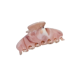 Pink marble texture acetate hair claw clip with 7 teeth for thick hair styling