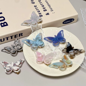 Butterfly Hollow Acetate Hair Clip Elegant Sweet Side Clip Fashion Korean Style Hairpin For Women Girls Daily Hair Accessories