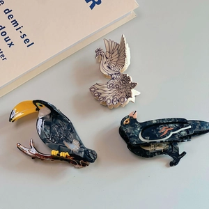 Handgefertigte Retro Vogelform Celluloseacetat Haarklammern Specht Krähe Phönix Pfau Tier Haarnadel Für Damen Schmuck