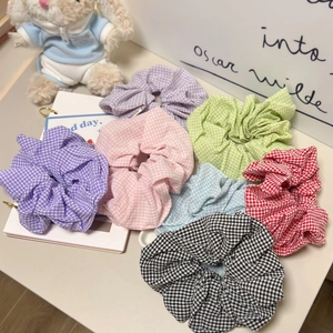 Koreanische Gingham Karierte Stoff Haargummis Für Damen Süße Preppy Plaid Elastische Haarbänder Mode Pferdeschwanz Halter Accessoires