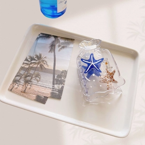 Transparent starfish gift bag hair claw clip with nautical charms for ocean themed styling