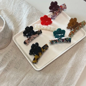 Handmade Acetate Flower Hair Claw Clip Colorful Floral Shark Clip For Women Small Sweet Hair Accessories Hair Grip