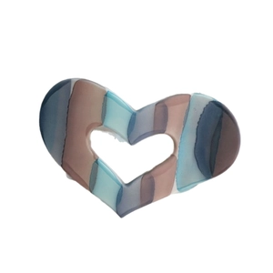 Molla per capelli a cuore opaca con trama artistica colorata accessorio elegante da donna