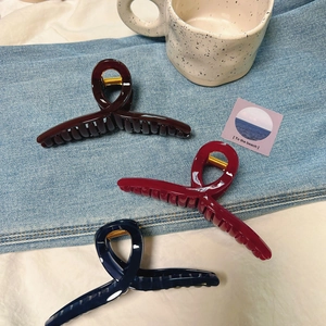 Elegant Large Resin Hair Claw Clip French Style Twist Design Strong Hold Shark Clip For Women Daily Hair Styling Accessories