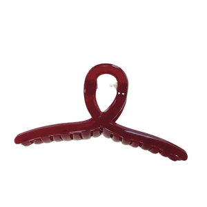 Elegant 12.5cm dark red French hair claw clip with a glossy finish and minimalist design
