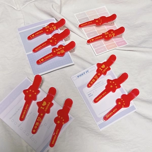 Red Acrylic Hair Clips With Patriotic Slogan Gold Star Pattern Heart Star Shaped Duckbill Clips For Kids Women Decorative Hair Accessories