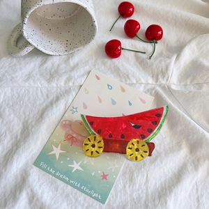 Creative watermelon acrylic claw clip with colorful fruit car design for hair