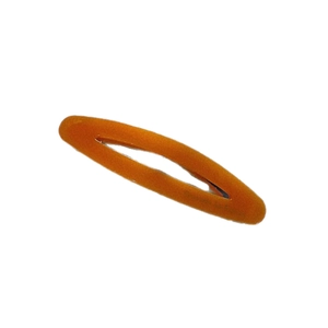 Sparkling orange oval hollow hair clip with elegant golden accent for a stylish look