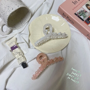 Pinza de Pelo con Flor Elegante Estilo Francés Ácido Acético Diamante Sirena Perla Artificial Clip Tiburón Grande Dulce Accesorios de Cabello para Mujer Fiesta Diario