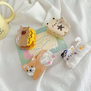 Süße Cartoon Acetat Tier Haarklammer Koala Katze Bär Seestern Corgi Form Süße Mode Haarschmuck Für Damen