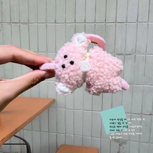 Pince à cheveux ours en peluche rose avec nœud et dentelle pour style automne hiver