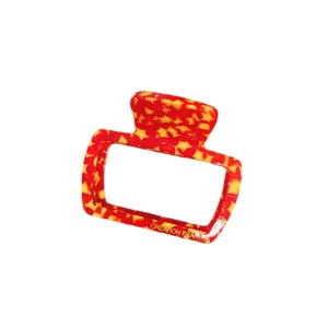 Elegant red and yellow marble acetate star hair claw clip with glossy finish