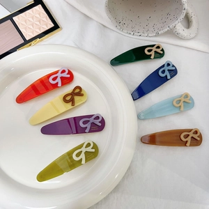 Korean Sweet Acetate Bowknot Hair Clip For Women French Handmade Water Drop BB Clip High End Bangs Side Clip Fashion Hair Accessories