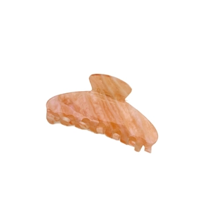 Sparkly marble texture peach orange hair claw clip with golden glitter finish