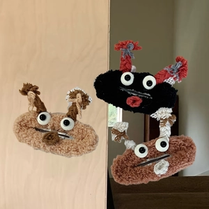 Pince à Cheveux Monstre en Peluche Grands Yeux Clip BB Fait Main Doux pour Femmes Filles Accessoires Cheveux Hiver Décoratifs