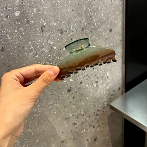 Eleganter Haarklammer mit Farbverlauf in transparentem Grün und Braun aus Harz