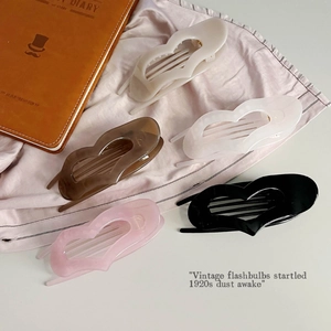 Minimalist Heart Shaped Hair Claw Clip Acrylic Solid Color Tortoiseshell Pattern Large Hair Catch Clip For Women Hair Accessories