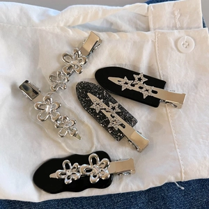 Fermagli per Capelli a Stella e Fiori con Strass in Lega di Acetato Forcine a Becco d'Anatra Clip Laterali Antiscivolo per Donna Ragazza Accessori per Capelli