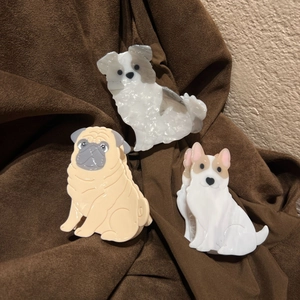 Sweet Cartoon Acetate Dog Shaped Hair Claw Clip For Women Animal Design Border Collie Jack Russell Pug Hair Accessories