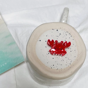 Pince à cheveux crabe rouge mignonne à pois blancs en acétate de haute qualité