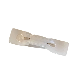Unregelmäßige Haarklammer mit Schleife in Cremeweiß, minimalistischer Acetat-Haarschmuck