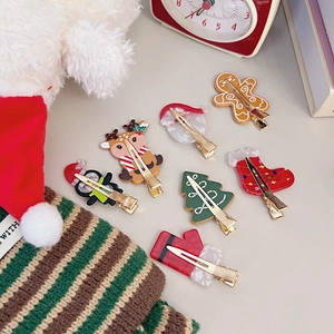 Weihnachtsbaum Weihnachtsmann Lebkuchenmann Enkelclip Haarklammern Süße Xmas Elch Haarnadel Urlaub Haarschmuck Für Damen
