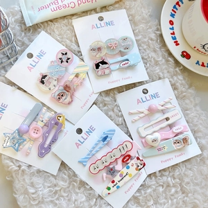 Simpatici Fermagli per Capelli a Forma di Gatto in Acrilico con Stelle e Bottoni Accessori per Capelli Dolci per Ragazze e Donne Fatti a Mano