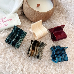Handmade Cellulose Acetate Marble Texture Hair Claw Clip Minimalist Ponytail Clip Elegant Daily Hair Accessories For Women