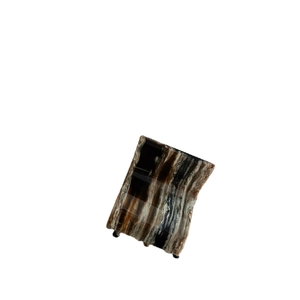 Elegant rectangle hair claw clip with brown marble texture for high ponytail styling