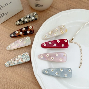 Fermagli per Capelli a Becco d'Anatra con Fiori di Strass Dolci e Freschi per Donna Forcine in Resina Acetata Eleganti Clip per Frangia Accessori per Capelli