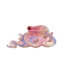 Sparkly octopus hair claw clip in pink and cream acetate for women's hair styling